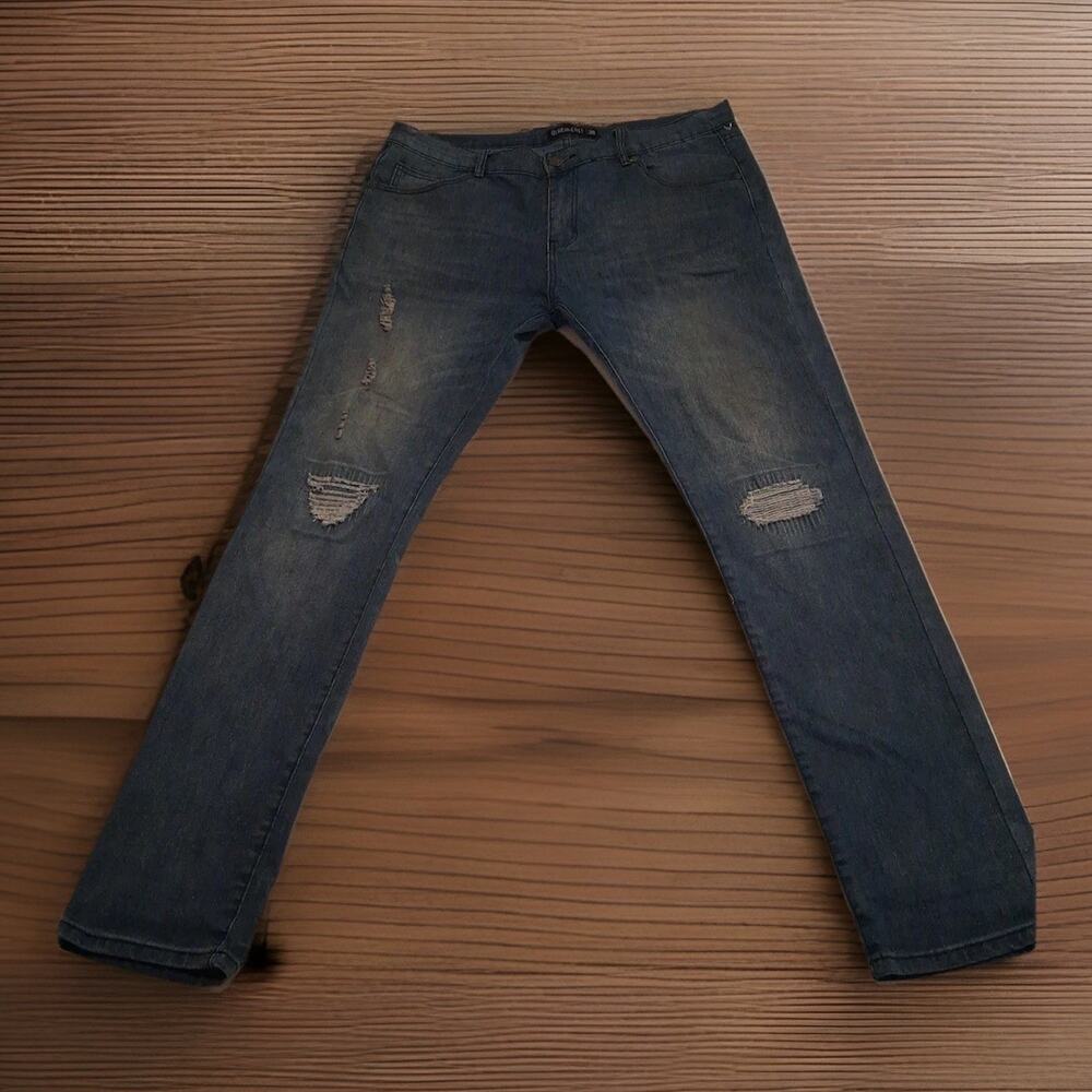 BLUE CULT Men's Jeans Size 38 Distressed Ripped Skinny Slim Leg Denim